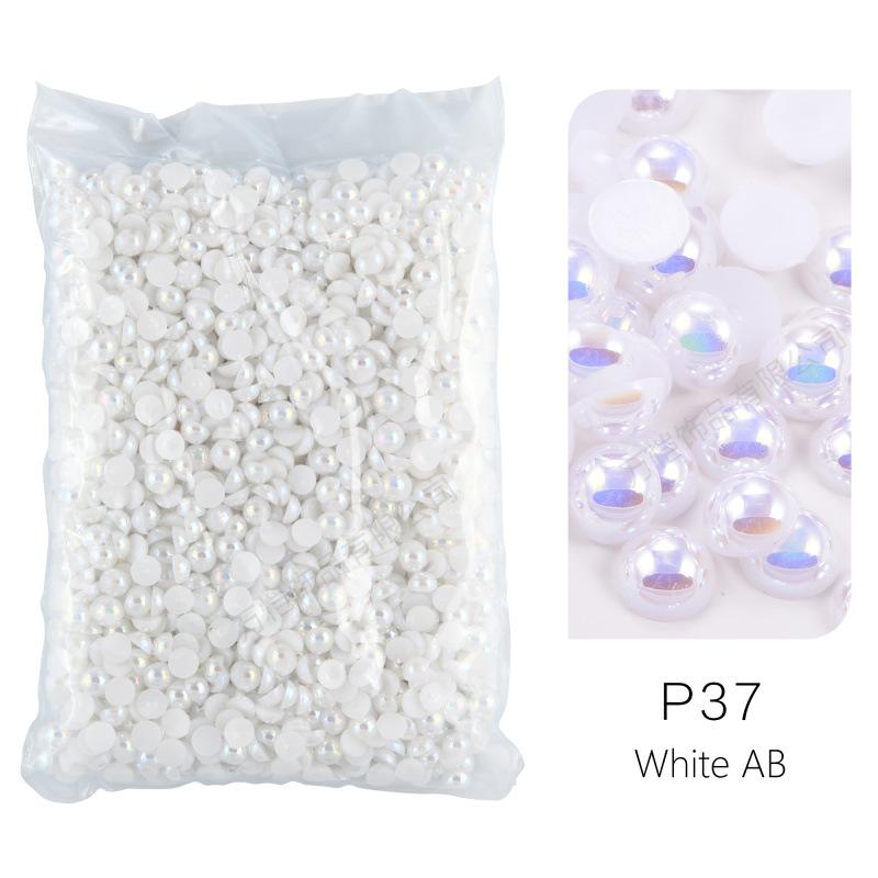 ABS Imitationsperle, Flachboden Halbrund Handyhülle Zubehör DIY Nagelkunst Perlen Schmuck Harzzubehör