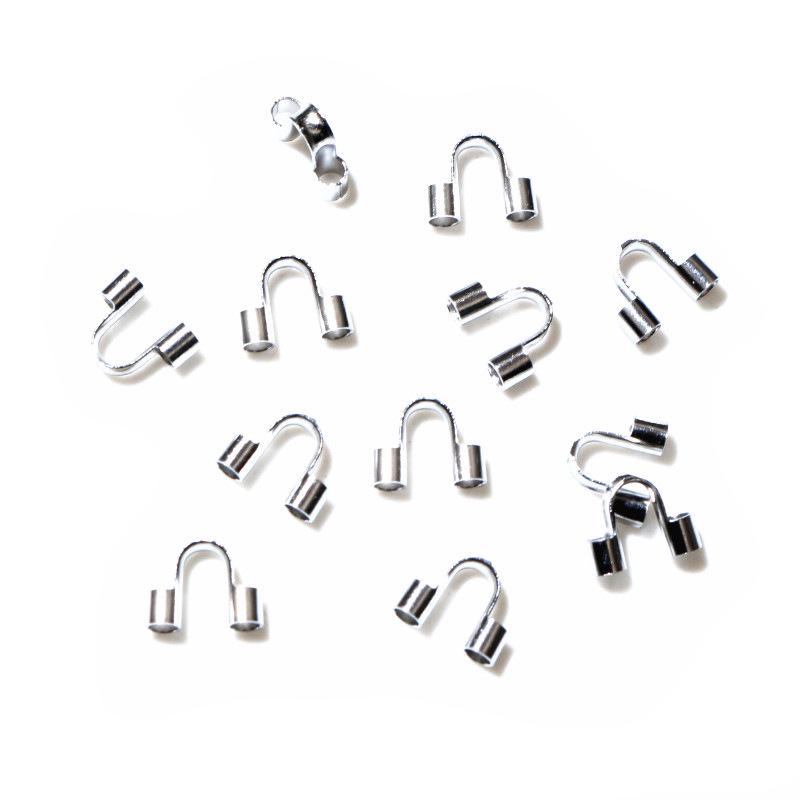 50 Pcs Stainless Steel U-Shaped Positioning Tube Caps for DIY Jewelry