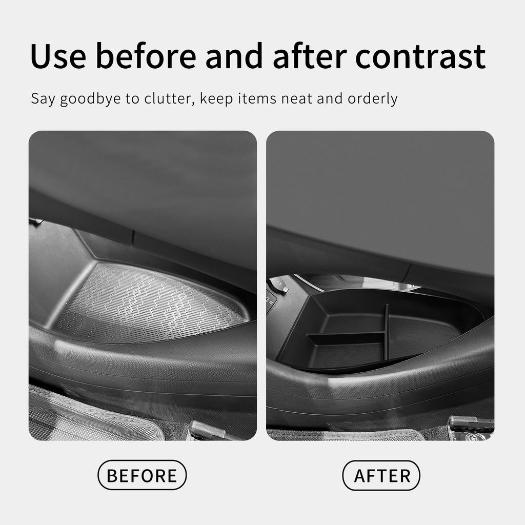 for BYD Yuan PLUS 2026 Center Console Lower Layer Storage Box Anti-slip Tray Organizer Car Interior Accessories Black