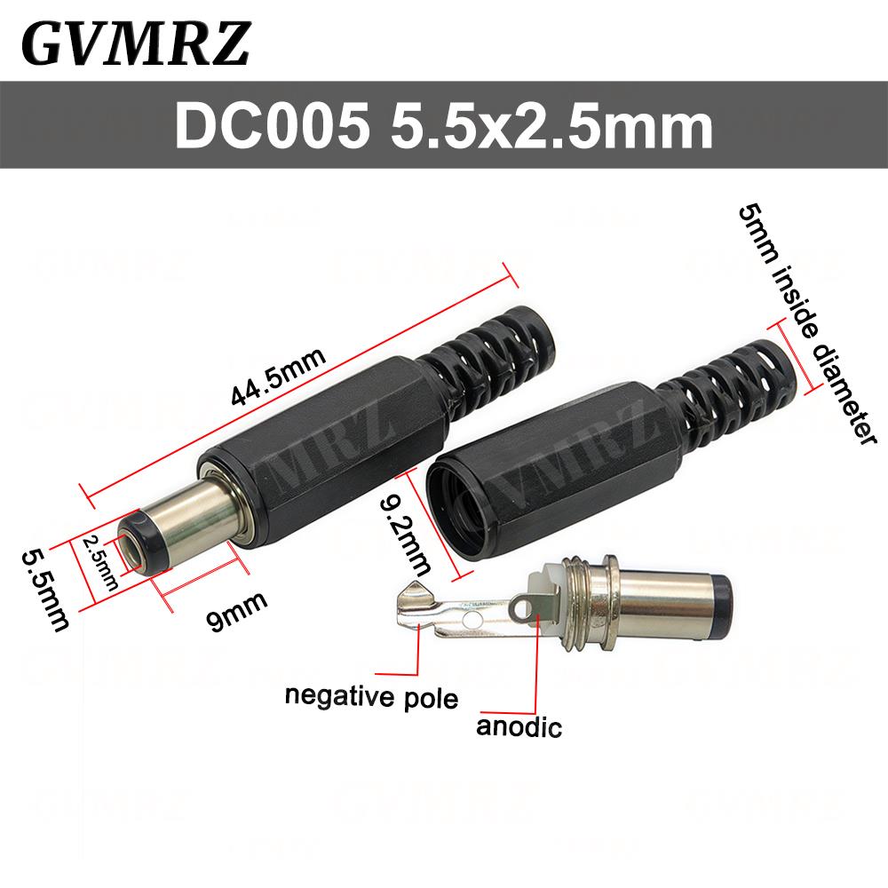 

10PCS/lot DC Power Plug 5.5*2.1mm 5.5* 2.5mm 3.5*1.35mm 6.3*3.0mm Adapter Connector Plug 2.5X0.7MM