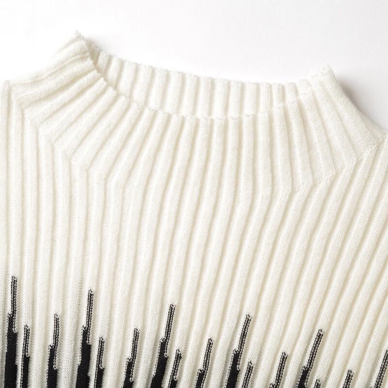 Srcr Women's Semi-High Collar Fine Wool Blend Sweater