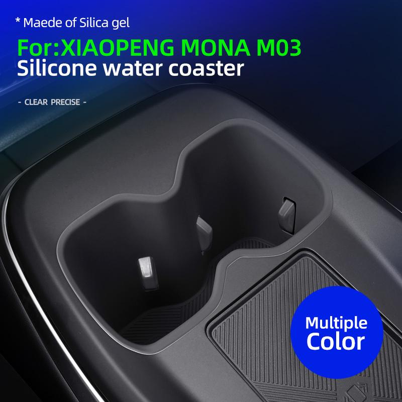 High-quality car cup holder mat suitable for Xpeng MONA M03 silicone cup coaster center console cup holder protective frame