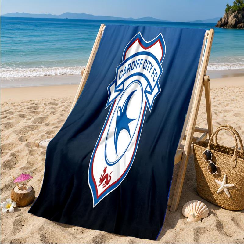Cardiff Fc Clublogo Strandlaken Microvezel Strandlaken, Lichtgewicht en Sneldrogend, voor Zomervakantie, Zwembad Fan Verjaardagscadeau