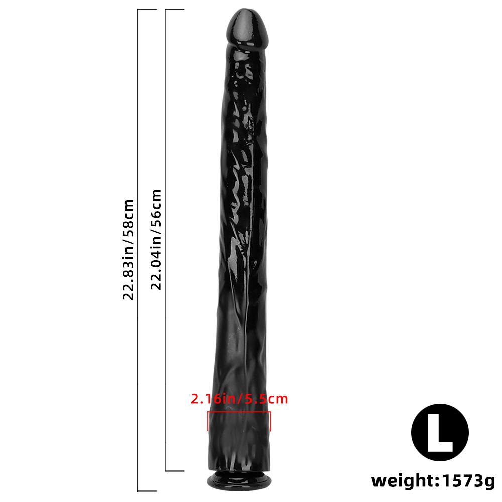 Schwarzer übergroßer Analstreifen, Analplug, Dildo, Masturbator, Sexspielzeug, realistischer Penis, Umschnalldildo, großer Schwanz, PVC, Fisting, BDSM