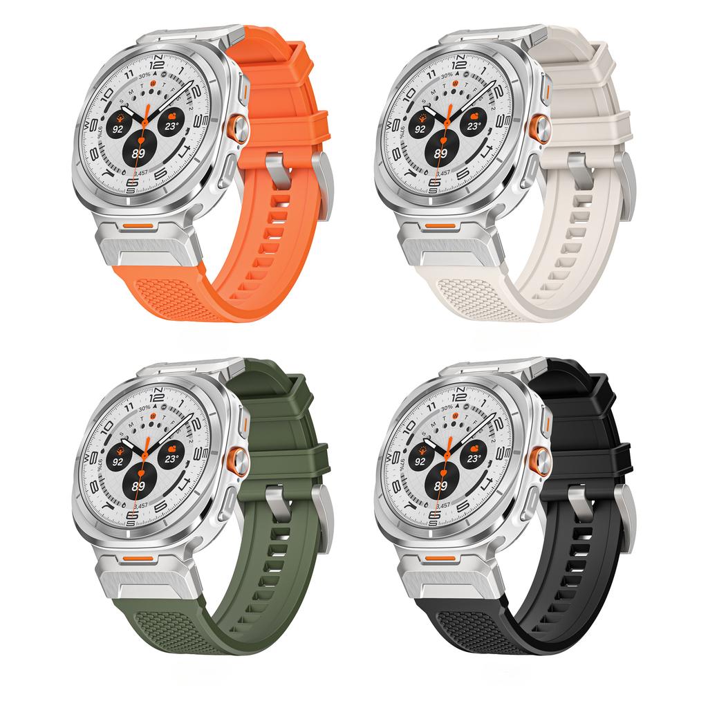 Inga glipor Mjukt gummiband För Samsung Galaxy Watch Ultra 47mm Öglarem För Galaxy Ultra 47MM Sportarmband Correa