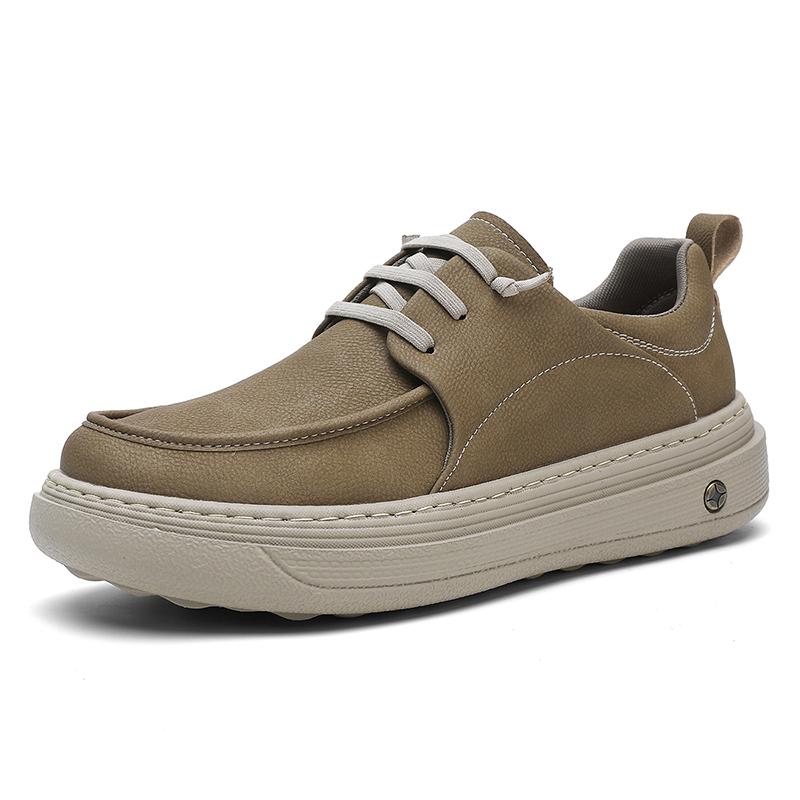 New Men's Thick Bottom Shoes Fashion Casual Leather Oxford Shoes Retro Versatile Soft Leather Soft Bottom Flat Designer Shoe