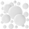 Set of White Paper Lanterns (4-48 Inch) for Wedding, Engagement, Baby Shower, Birthday Party Décor