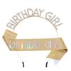 Birthday Girl Rhinestone Headband & Sash Set – Perfect Party Gift & Decoration