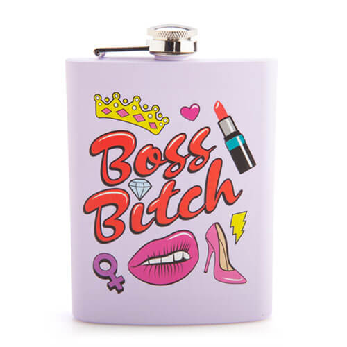 Stainless Steel Metal Flask 350mL (Boss B*tch)