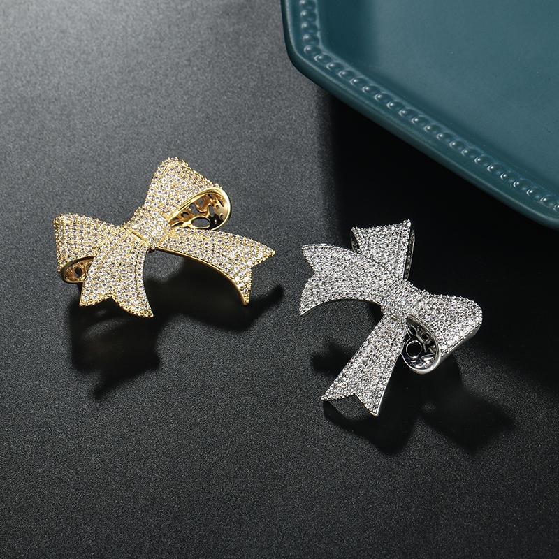 Weiman Brilliant CZ Cubic Zirconia Micro Pave Bow Jewelry Brooches for Wedding and Engagement for Children