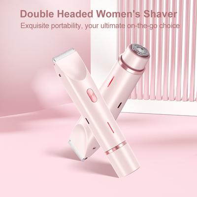 Elektrischer Rasierer für Damen, 2-in-1-Bikini-Trimmer, Gesichts- und Schnurrbartrasierer für Damen, Körper, Achseln, Beine, tragbarer, schmerzloser Epilierer