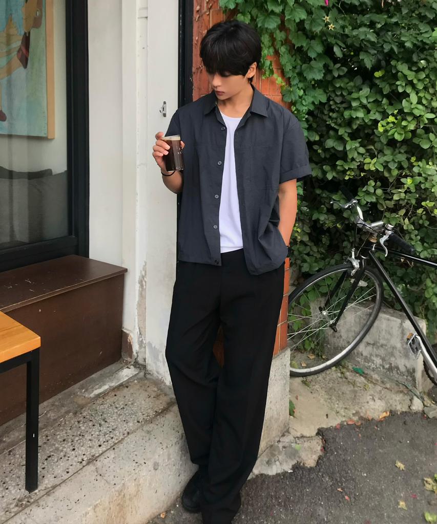 MINDBRIDGE [Couture] Nylon Oversized Pocket Short Sleeve Shirt - 2 Colors