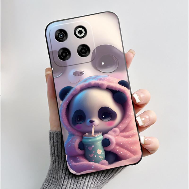Phone Case For ZTE Blade V70/Axon 70/Nubia V70 Soft Silicone Black Case Good-looking Pattern Love Panda Rabbit Shockproof Shell