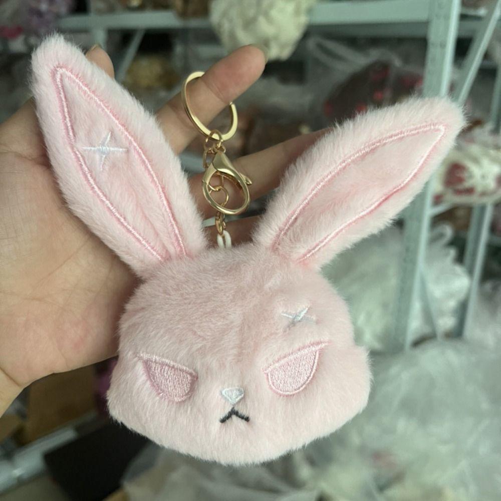 Animal Gothic Bunny Keychain Dark Style Wounded Rabbit Keychain Halloween Key Rings Halloween