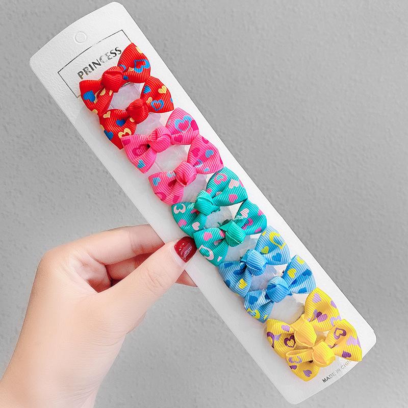 10Pcs Baby Bow Hair Clip Children's Bangs Headdress Girls Cute Little Hair Clip Broken Hair Clip Princess Hair Accessory