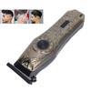 Electric Hair Clipper Vintage Metal Body High Power Low Noise Rechargeable Hair Trimmer with 3 Guide