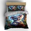 Cute Koala Printed Bedding Set Bedding Duvet Cover Set Duvet Cover Pillowcases (1 * Duvet Cover 2 * Pillowcases, Without Duvet Insert)