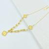 Fashion 13MM Four Leaf Flower U Shape Necklace Titanium Steel Four Leaf Clover Ladies Necklace