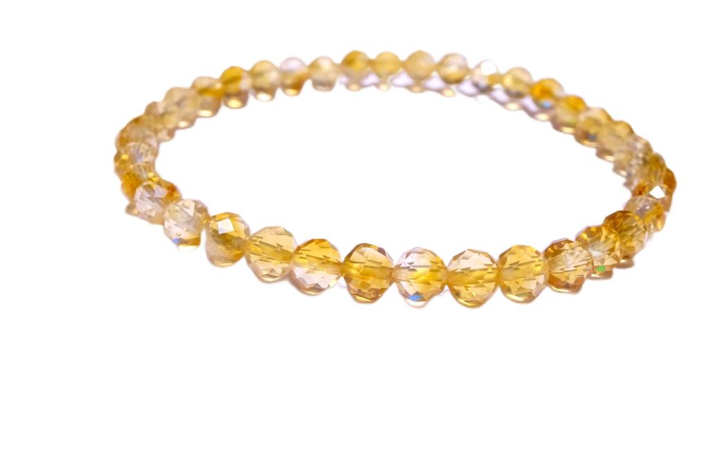 for and Citrine Bracelet for Men and Women Natural 4mm Round Gemstone 17cm Size for Kanoishi [Amulet Wealth, Fortune, Happiness] - Stone, Cut,