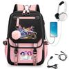 3 Piece School Backpack Set for Students Large Capacity Oxford Cloth Schoolbag with Shoulder Strap and Pencil Case