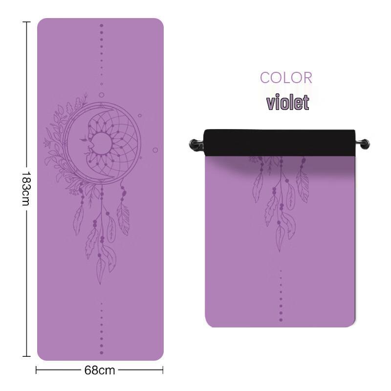 Dream Catcher PU Rubber Yoga Mat with Alignment Lines