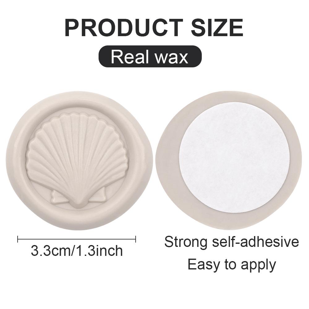 25 st Präglade Skal Vaxsigill Klistermärken, Självhäftande Stämpelklistermärken, Kuvertförslutningsklistermärken för Bröllopsinbjudan