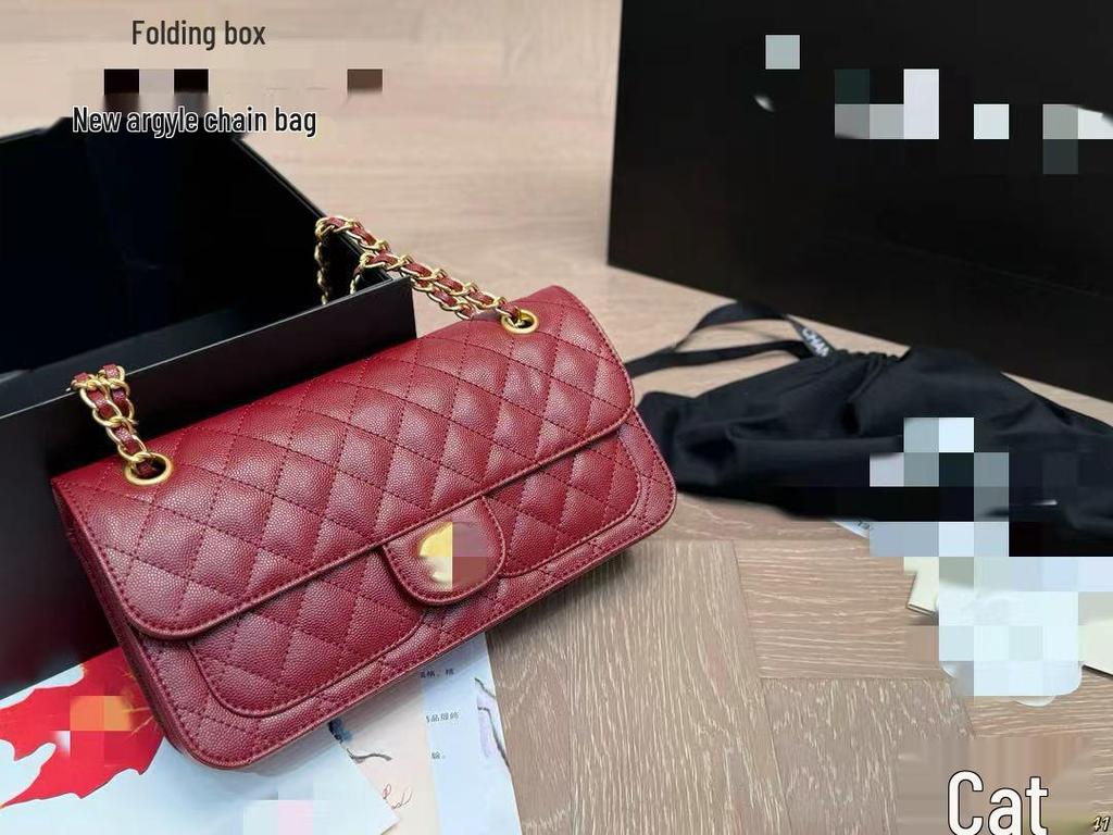 Frühjahr 2025 Damen-Kettenbeutel: Modische Crossbody-Tasche mit Rautenmuster und Schloss