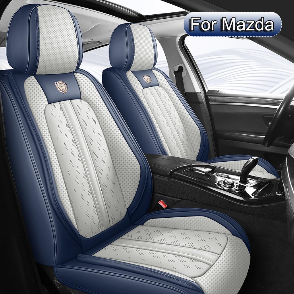 Car Seat Covers Full Set PU Leather,Fit For Mazda 3, 6, CX-5, CX-3, CX-9, CX-30, CX-50, CX-70,Car Seat Protector Front Back Seat