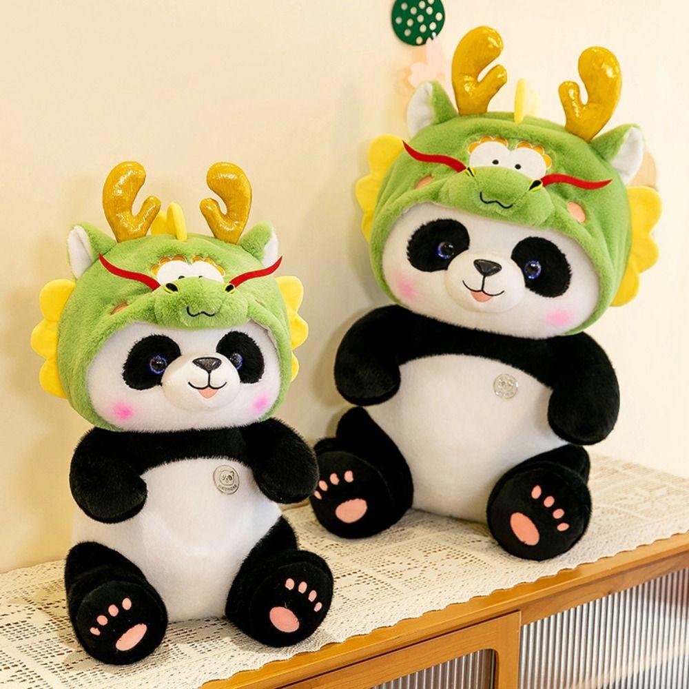 Fluffy Transform Dragon Panda Doll Soft Cosplay Panda Dragon Stuffed Toy  Children Girl