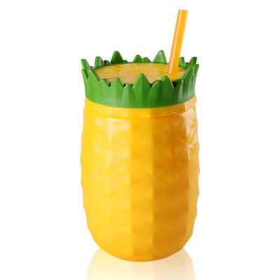 Fruit Shape Cup Double Layer Straw Cold Insulation Leakproof Plastic Cup for Summer Type3 300mL 500mL