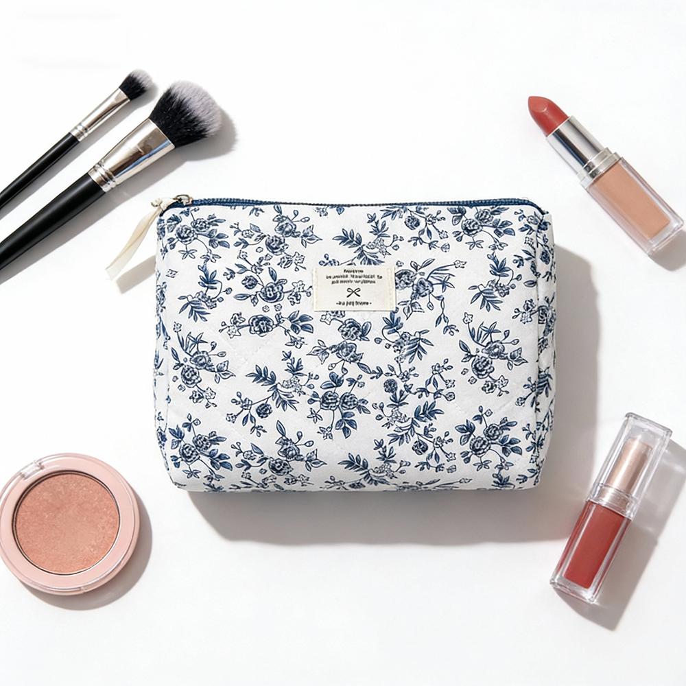 Airfriend Flower Makeup Bag Large Cosmetic Organizer Bag Woman Travel Toiletry Set Of Cosmetic Bags 3 Pcs Quilted Makeup Bag