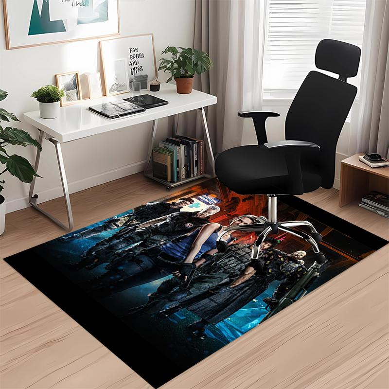 Resident Evil Printed Carpet, for Office Chair Living Room Bedroom Kitchen Room Decor Gifts.