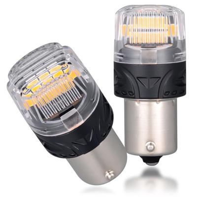 Basic by IPF Turn Signal LED Bulb S25 Amber 450lm Turn Signal Position Compatible Pin Angle Sharp Flashing Separate Resistor Required 2 Pieces M's