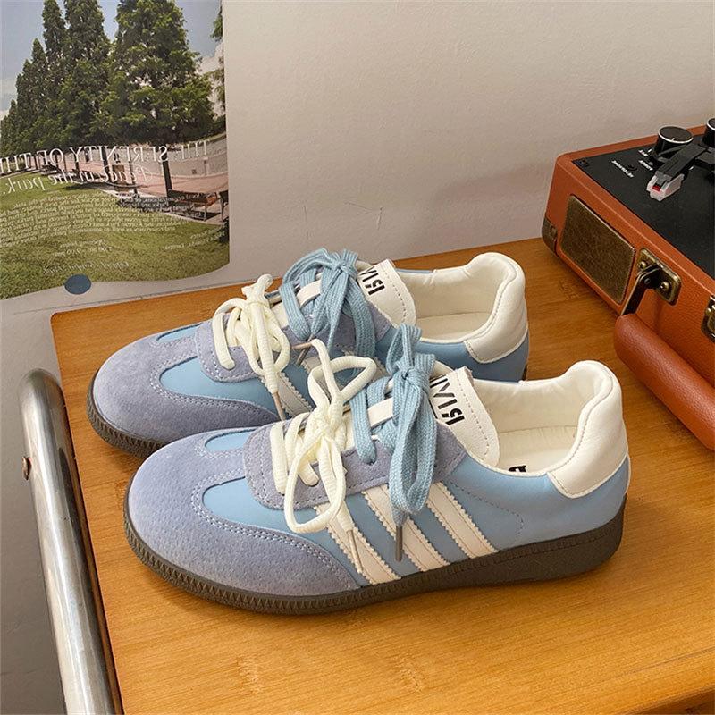 Sportschuhe mit flachem Boden, vielseitige Freizeitschuhe, Forrest Gump-Schuhe für Damen, 2025 neue koreanische Version, Hongkong-Stil, Retro-Design, deutsche Trainingsschuhe