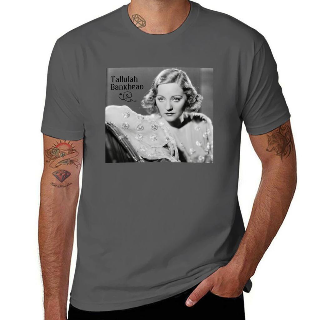 Tallulah Bankhead T-shirt herr t-shirts grafisk t-shirt herr enfärgade t-shirts med tryck T-shirt