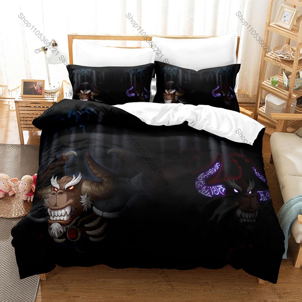 MapleStory 3Pcs Bedding Set Duvet Cover 2 Pillowcases Adele Mercedes Chibi Warrior Cartoon Graphic Breathable Dorm Bed Linen