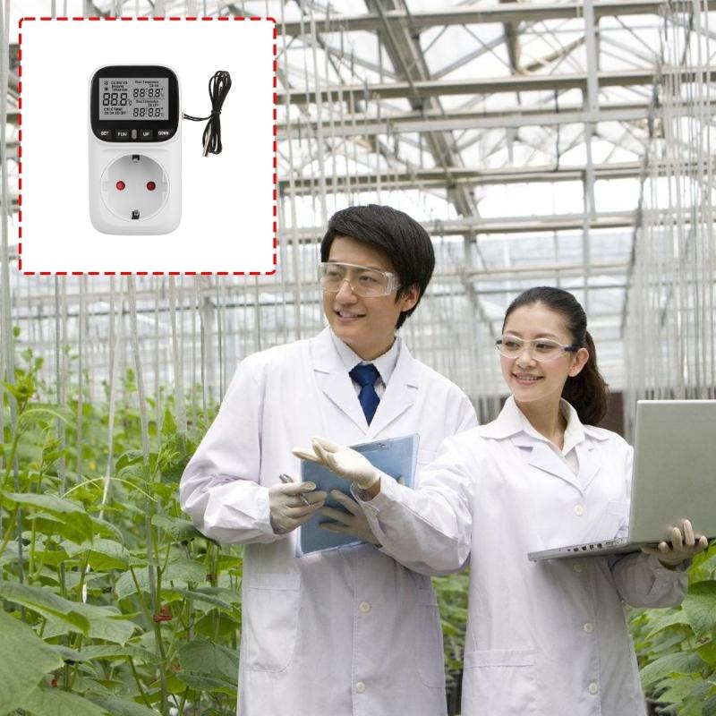 Digital Thermostat Outlet Plugs Thermostatic Socket With Temperature Control Timer Function For Home Office Greenhouse