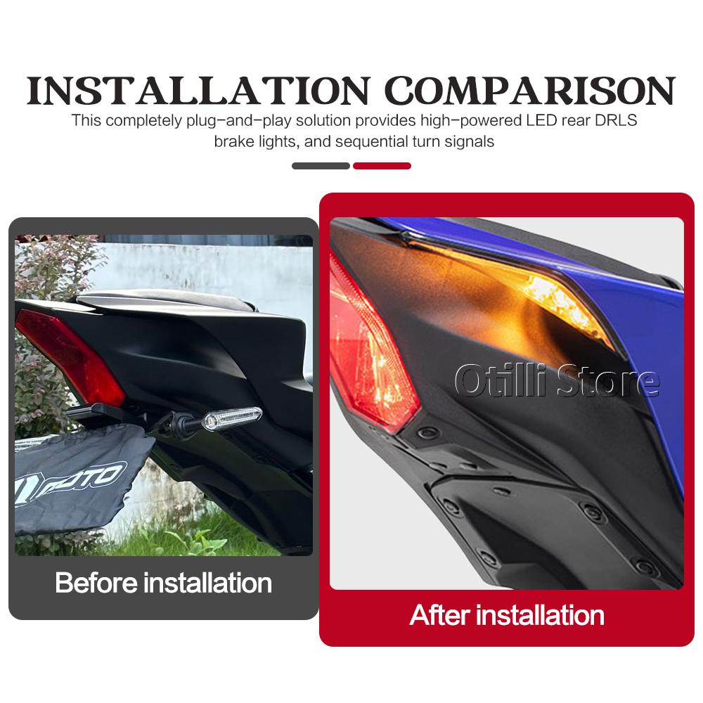 Motorcycle Tail Light For Yamaha YZF R7 YZFR7 YZF-R7 2022-2025 Integrated LED Rear Turn Signals Indicators Flashers Taillight