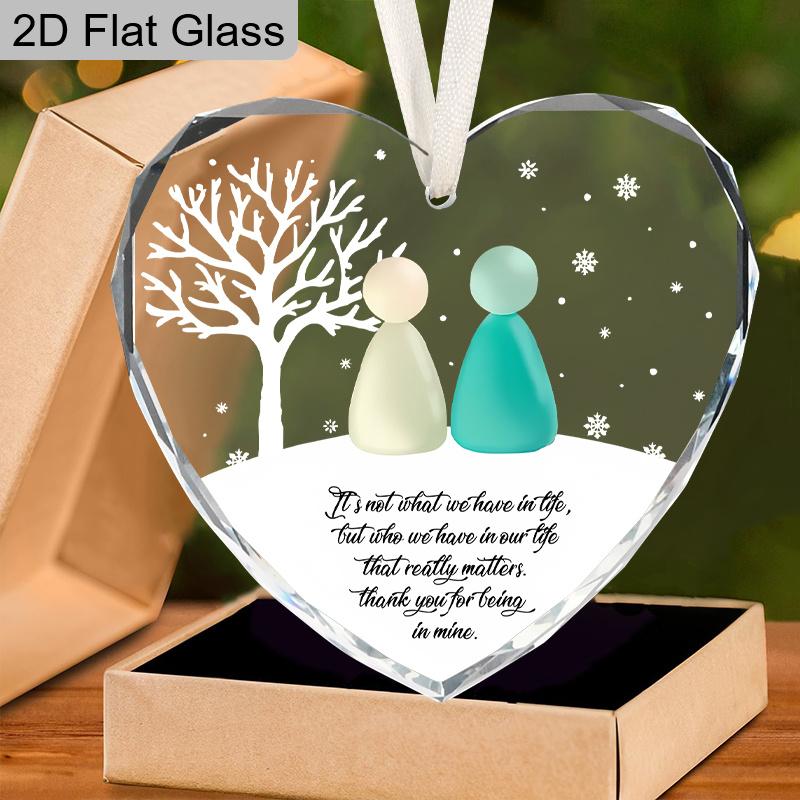 Herzförmige Meeresglas-Freundschaftsdeko | Inspirierendes Erinnerungsstück-Ornament für Zuhause, Garten und Weihnachten