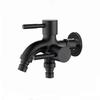 Black Dual-Use Side-Opening 304 Stainless Steel Washing Machine Faucet with One Inlet and Two Outlets
