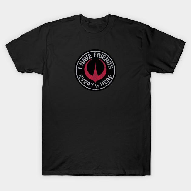 Men Black Print T-shirt I Have Friends Everywhere #Andor No-Cut Transfer Paper Print Cotton Tshirt XL чёрный