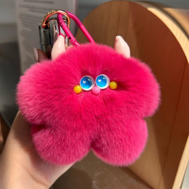 Drăguț Păr de Iepure Rex Piele de Vițel Breloc Pandantiv Mașină Păpușă de Pluș Celebritate Internet Pandantiv Geantă Cadou