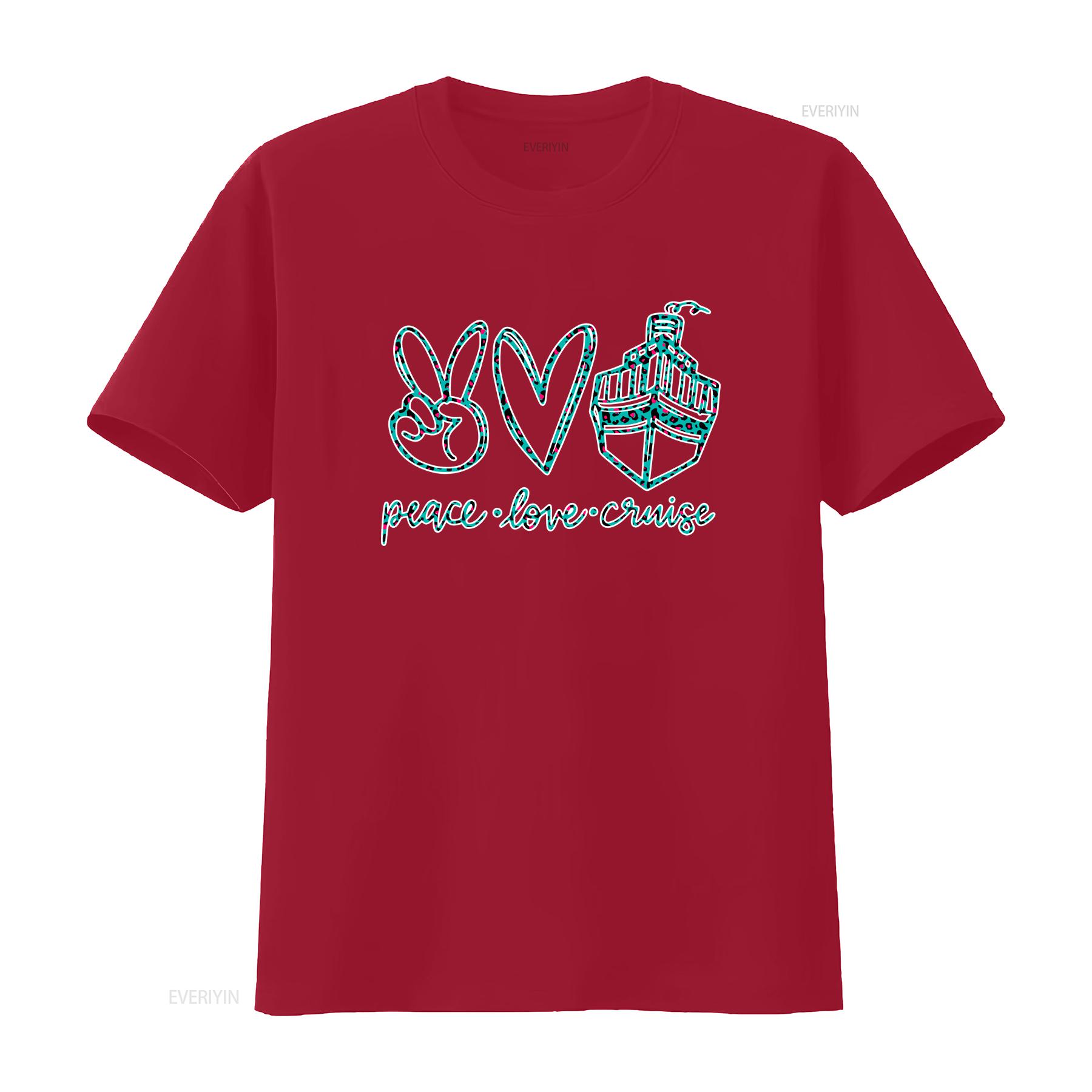 

Peace Love Cruise T Shirt Cute for vintage Washed Casual Unisex Breathable Versatile graphic Stretched Top For Everyday Wear S