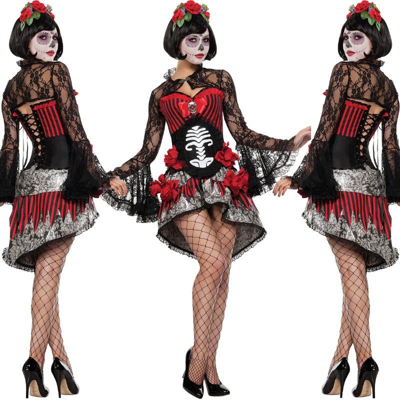 Cosplay, Skeleton Ghost Bride, Vampire Halloween Costume, Masquerade, Demon Uniform