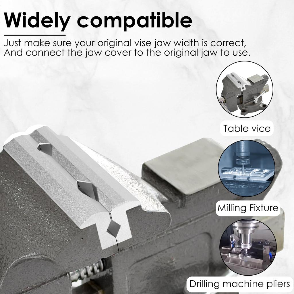 1Pair V Type Vise Jaws Aluminum Alloy Fixture Magnetic 6/4 inch Vice Jaws Multi-Purpose Protectors Cover for Plumbing DIY Making