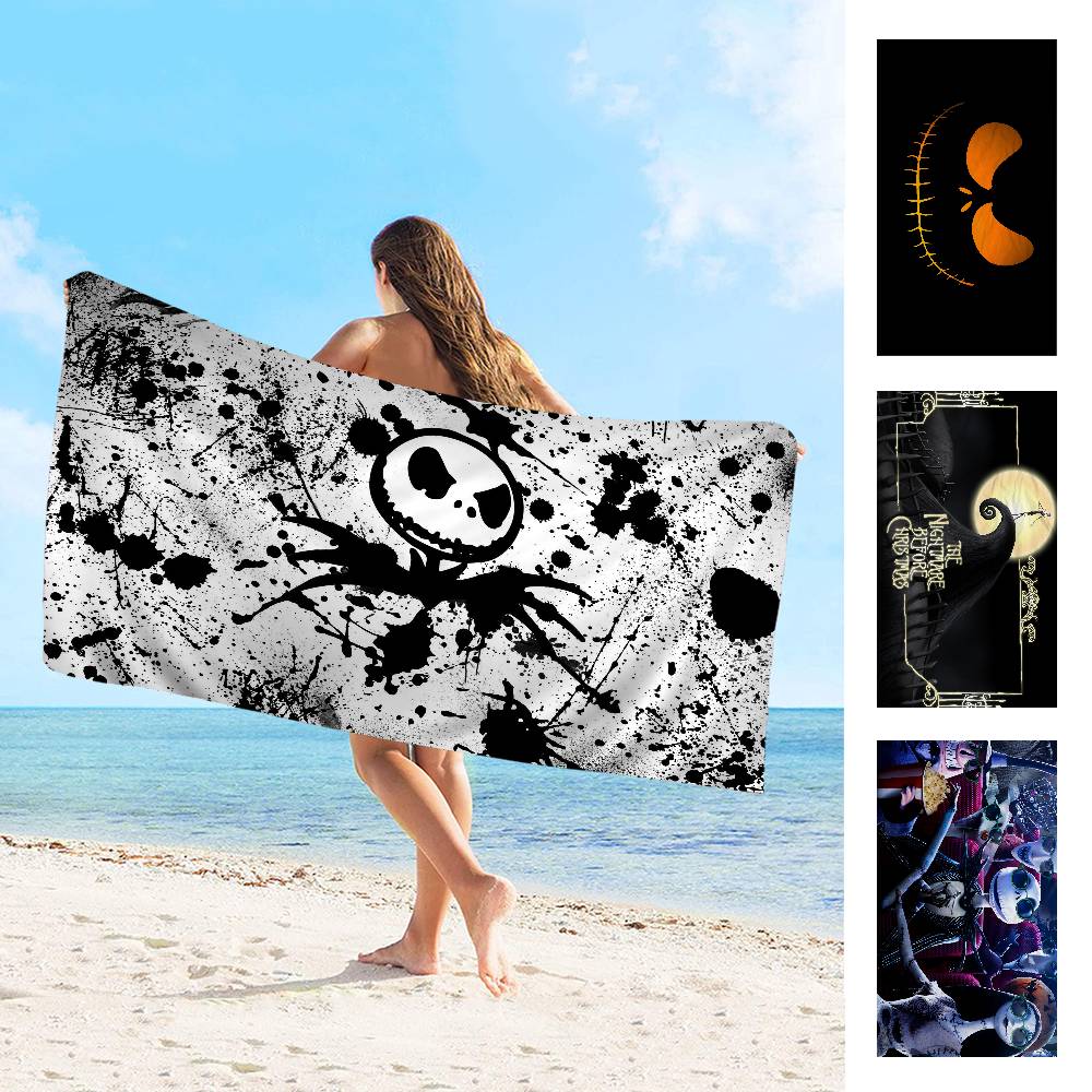 The N-Nightmare B-Before C-Christmas Bath Towel Microfiber Soft Water Absorbing Breathable For Girl Kids Decorative Beach Towel