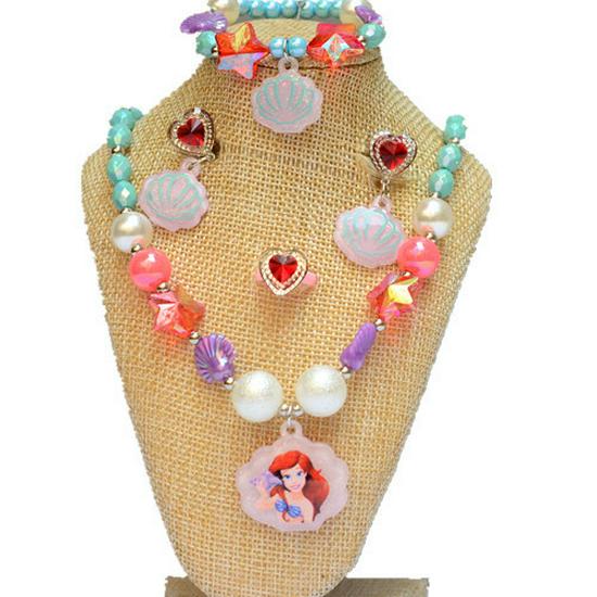 Frozen Princess Kids' Necklace & Bracelet Gift Set for Christmas or Birthday