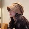 Adjustable Women Fisherman Hat Solid Color Newsboy Hat Fashion Suede Octagonal Cap  Autumn Winter