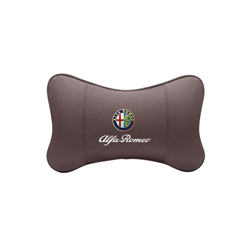 GLSRA1 Alfa Romeo Car Seat Head Support Suede Memory Cotton Neck Pillow Interior Accessories For Spider 4C 159 Giulia Giulietta Tonale