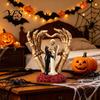Rzeźba Podstawowa Czaszka i Róża Para Szkieletów Ozdoba Ręczna, z Podstawą, Wytrzymała Żywica Design Gotycka Dekoracja Ślubna, do Dekoracji Halloween